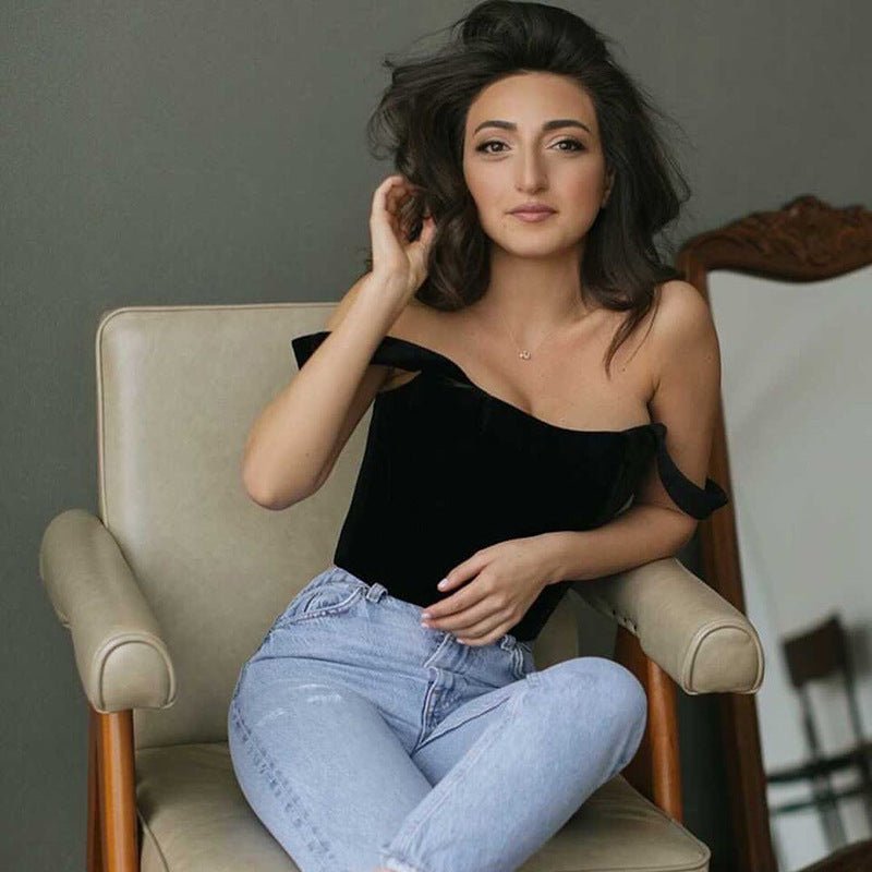 best Fishbone Corset Tube Top Vest And Shoulder Top Women Clothing shop online at M2K Trends for
