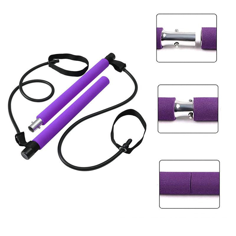 best Fitness Yoga Pilates Bar Portable Gym Accessories Sport Elastic Bodybuilding Resistance Bands For Home Trainer Workout Equipment Gym equipment shop online at M2K Trends for Exercise equipment