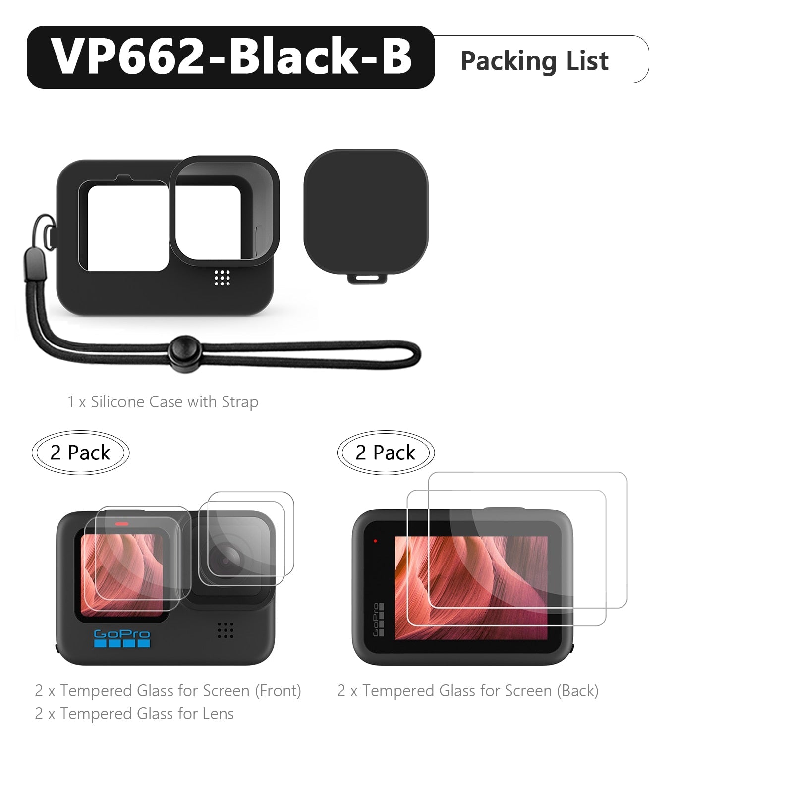 best for Gopro Hero 11 10 Black Soft Silicone Case for Go pro Hero 10 9 Silicone Protective Full Cover Shell Camera Accessorie VP662 0 shop online at M2K Trends for