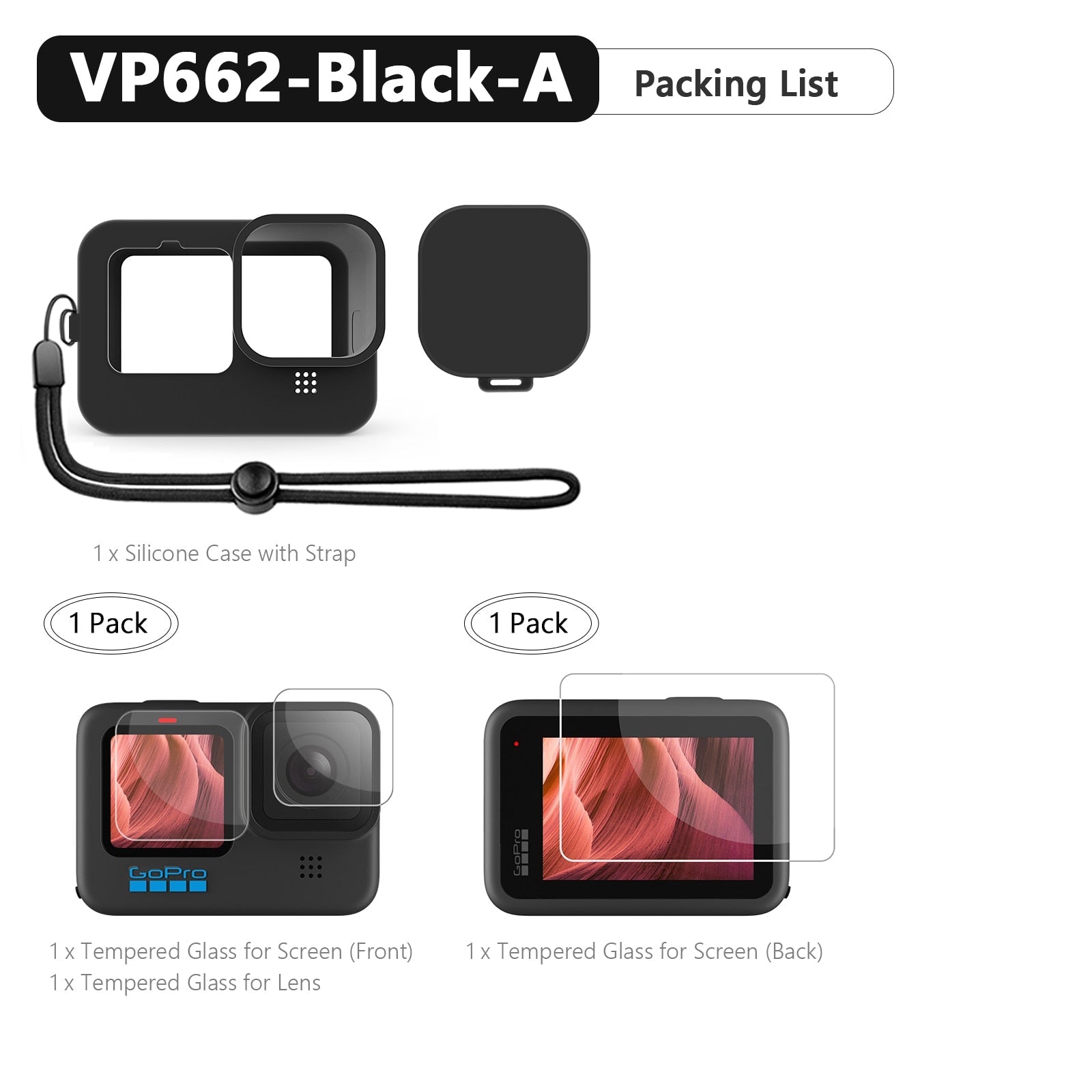 best for Gopro Hero 11 10 Black Soft Silicone Case for Go pro Hero 10 9 Silicone Protective Full Cover Shell Camera Accessorie VP662 0 shop online at M2K Trends for