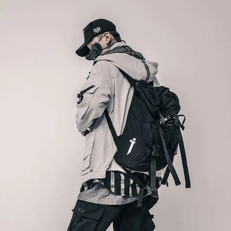 best Functional Retro Hooded Overalls Jacket Men's Spring Autumn Loose Oversize Couple Cargo Jacket Japanese Windbreaker Techwear shop online at M2K Trends for