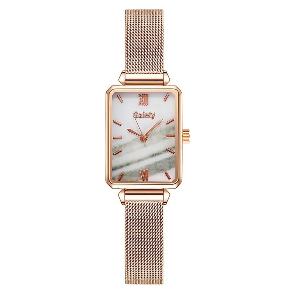 best Gaiety Brand Women Watches Fashion Square Ladies Quartz Watch Bracelet Set Green Dial Simple Rose Gold Mesh Luxury Women Watches Ladies watch shop online at M2K Trends for Watch