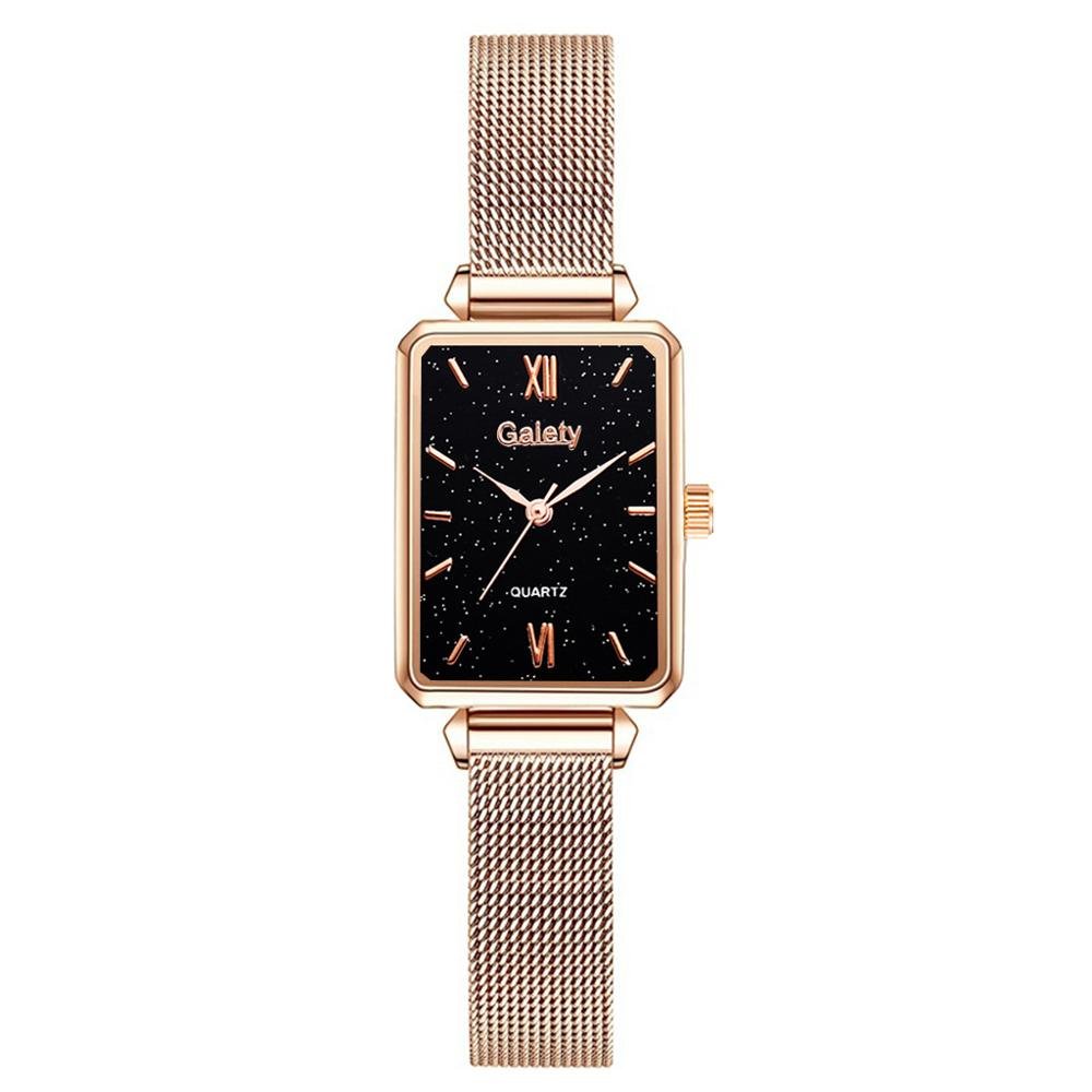 best Gaiety Brand Women Watches Fashion Square Ladies Quartz Watch Bracelet Set Green Dial Simple Rose Gold Mesh Luxury Women Watches Ladies watch shop online at M2K Trends for Watch