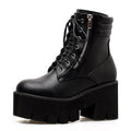 best Gdgydh Wholesale Autumn Ankle Boots For Women Motorcycle Boots Chunky Heels Casual Lacing Round Toe Platform Boots Shoes Female 0 shop online at M2K Trends for