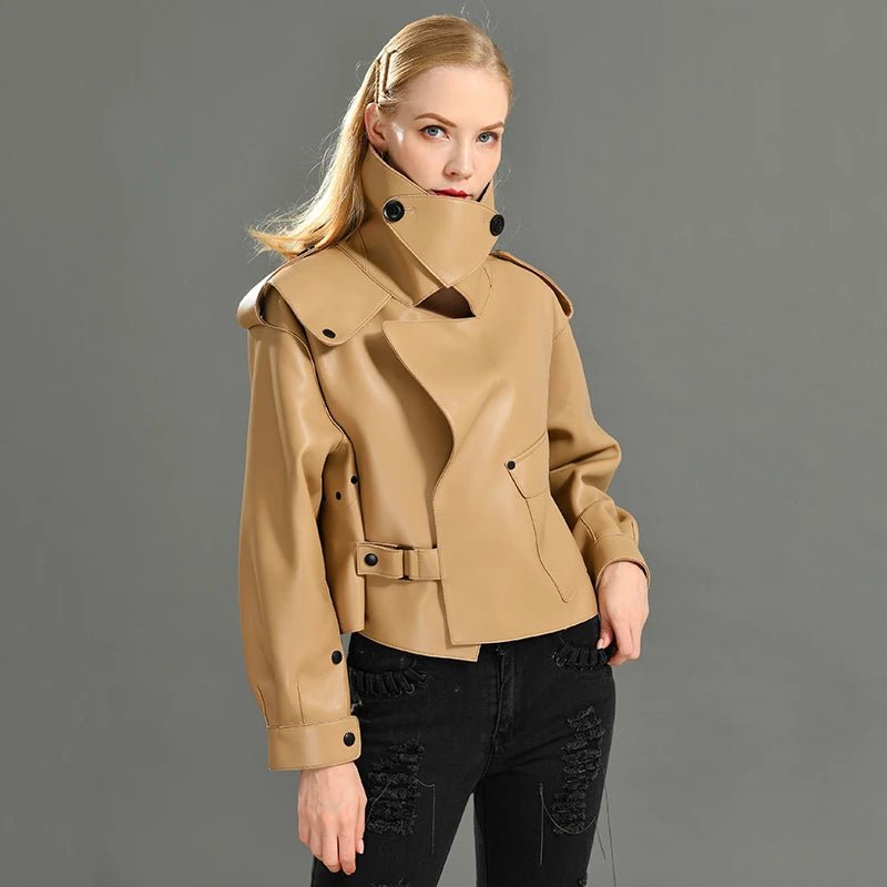 best Genuine Leather Jacket women real sheepskin leather coat 2019 spring new fashion real leather jacket shop online at M2K Trends for