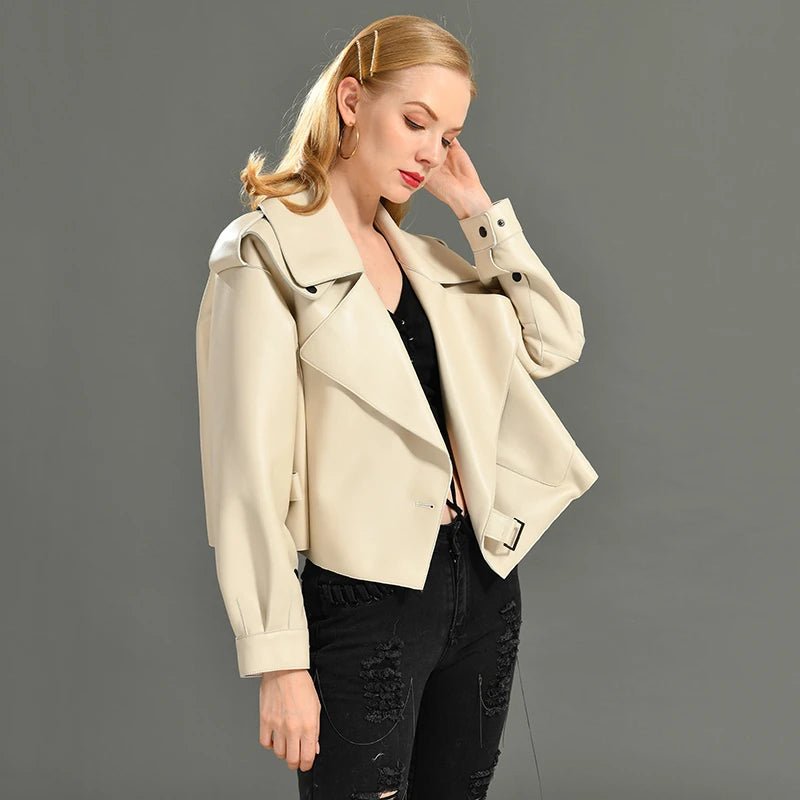 best Genuine Leather Jacket women real sheepskin leather coat 2019 spring new fashion real leather jacket shop online at M2K Trends for