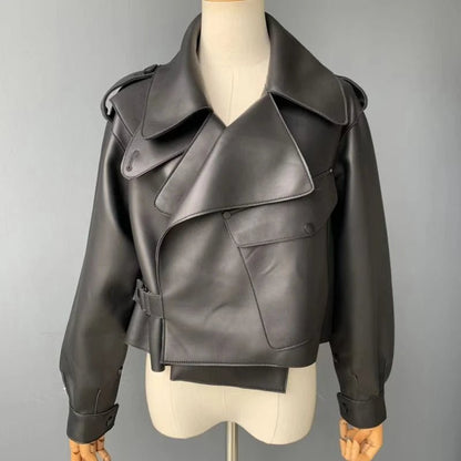 best Genuine Leather Jacket women real sheepskin leather coat 2019 spring new fashion real leather jacket shop online at M2K Trends for