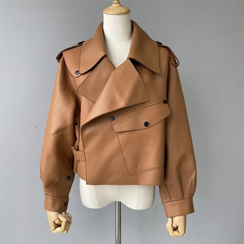 best Genuine Leather Jacket women real sheepskin leather coat 2019 spring new fashion real leather jacket shop online at M2K Trends for