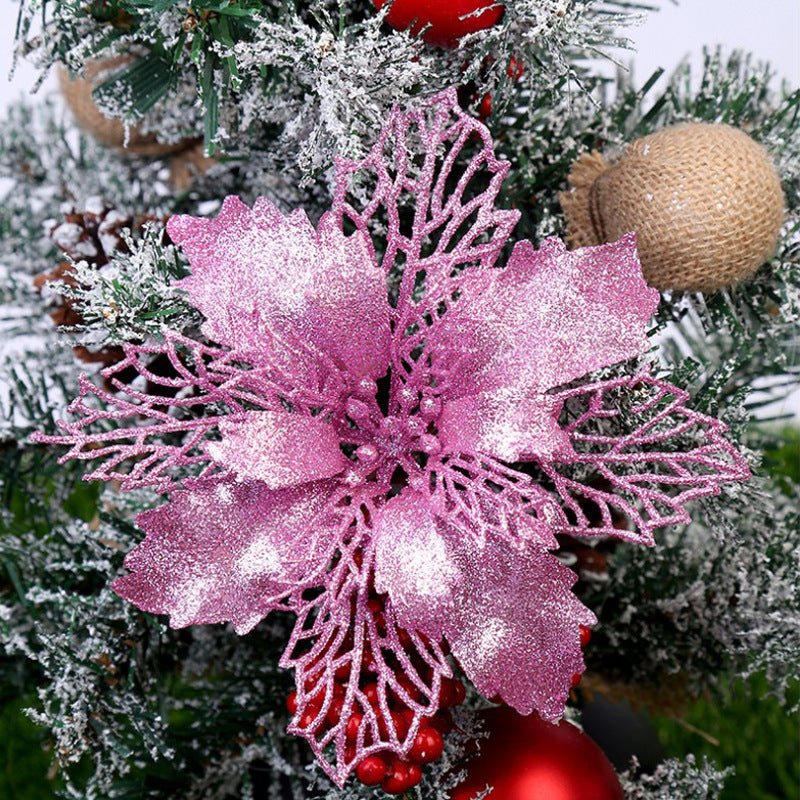 best Glitter Artifical Christmas Flowers Christmas Tree Decorations For Home Fake Flowers Xmas Ornaments New Year Decor 0 shop online at M2K Trends for