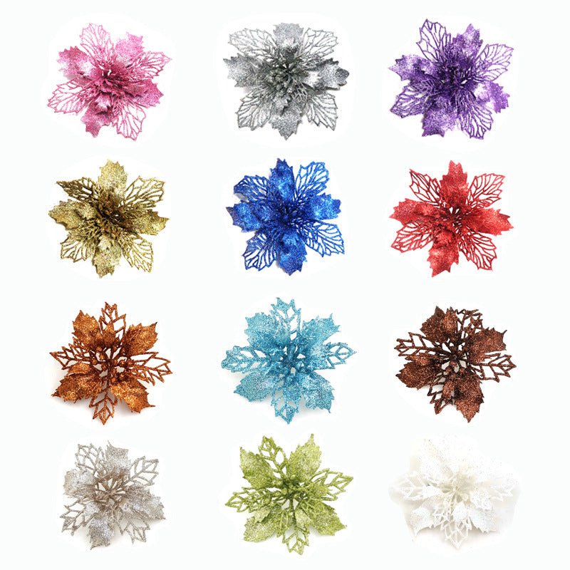 best Glitter Artifical Christmas Flowers Christmas Tree Decorations For Home Fake Flowers Xmas Ornaments New Year Decor 0 shop online at M2K Trends for
