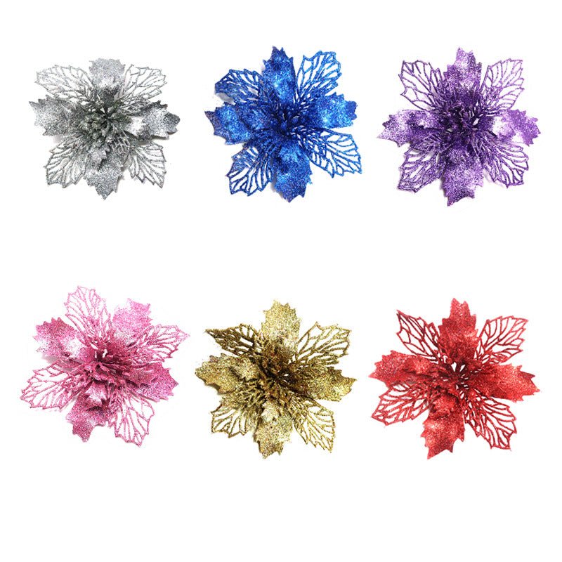best Glitter Artifical Christmas Flowers Christmas Tree Decorations For Home Fake Flowers Xmas Ornaments New Year Decor 0 shop online at M2K Trends for