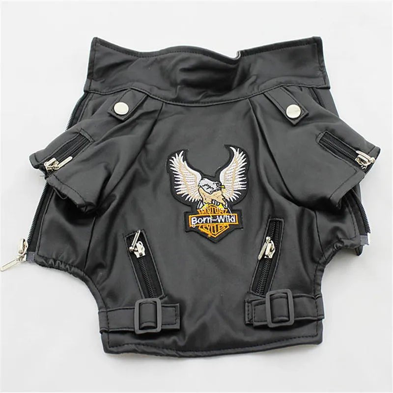 best Glorious Eagle Pattern Dog Coat PU Leather Jacket Soft Waterproof Outdoor Puppy Outerwear Fashion Clothes For Small Pet(XXS-XXL) shop online at M2K Trends for