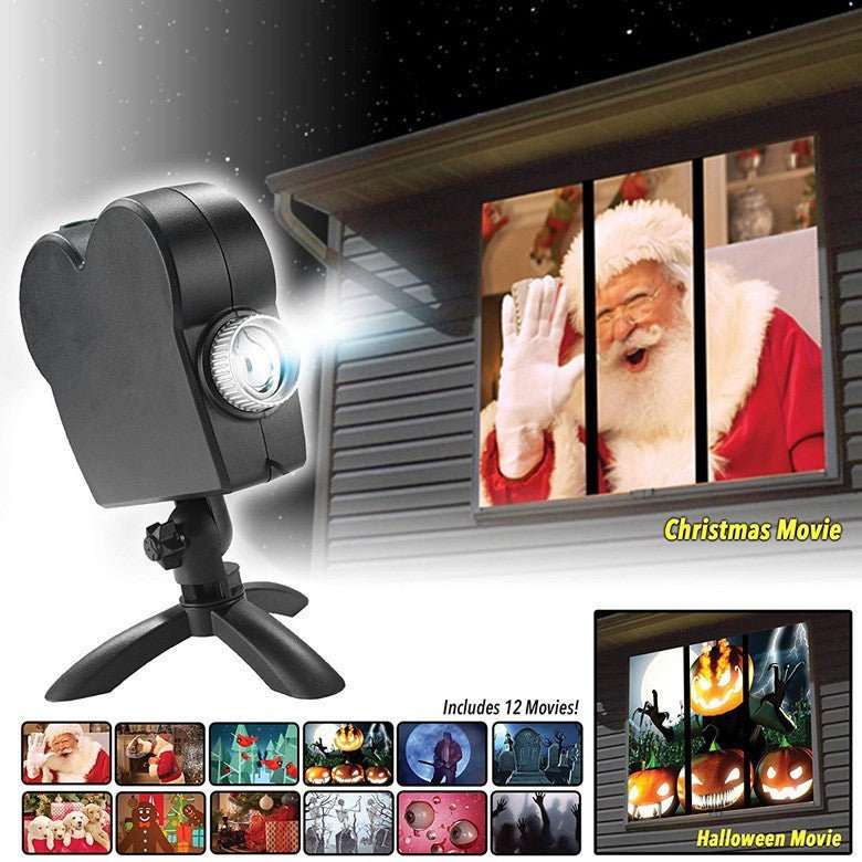 best Halloween Christmas Laser Projector 12 Movies Disco Light Mini Window Home Theater Projector Indoor Outdoor Projector 0 shop online at M2K Trends for