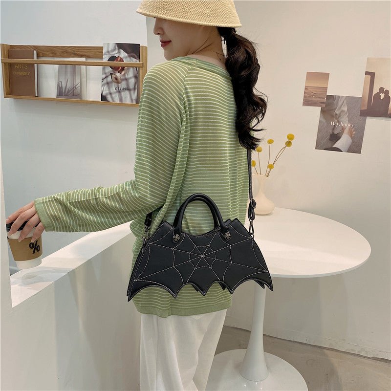 best Halloween Spider Web Shape Shoulder Bags Personality Batgirl Tide Pu Handbags Fashoin Messenger Crossbody Bag 0 shop online at M2K Trends for