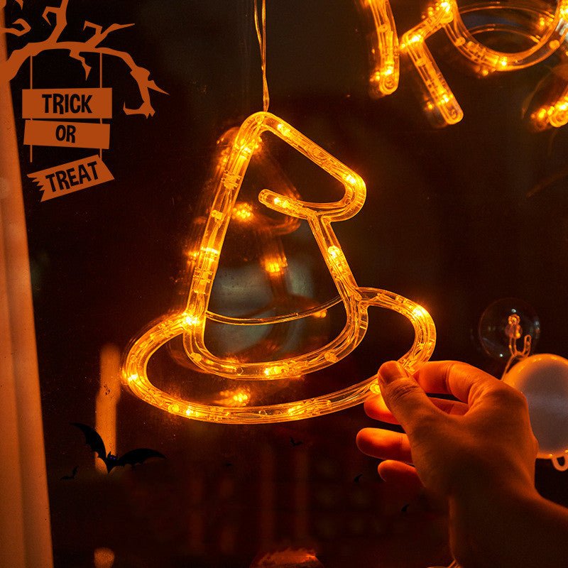best Halloween Window Hanging LED Lights Spider Pumpkin Hanging Ghost Horror Atmosphere Lights Holiday Party Decorative Lights Home Decor 0 shop online at M2K Trends for