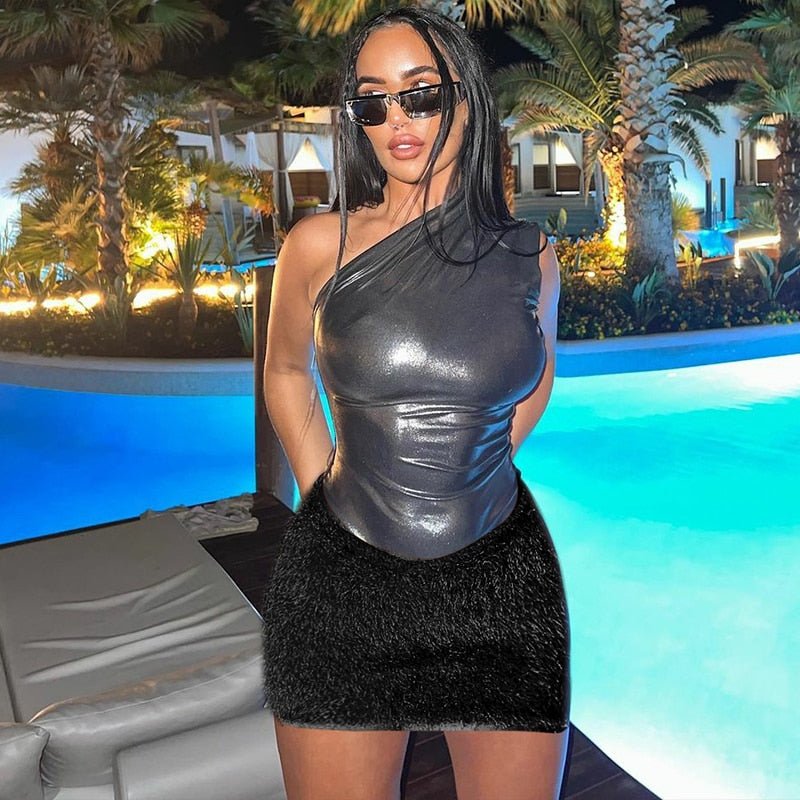 best Hawthaw Women Party Club Tank Tops Bodysuit Mini Skirt Two Piece Sets Outfit 2022 Summer Autumn Wholesale Items For Business 0 shop online at M2K Trends for