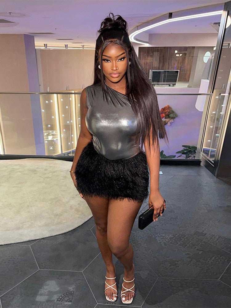 best Hawthaw Women Party Club Tank Tops Bodysuit Mini Skirt Two Piece Sets Outfit 2022 Summer Autumn Wholesale Items For Business 0 shop online at M2K Trends for