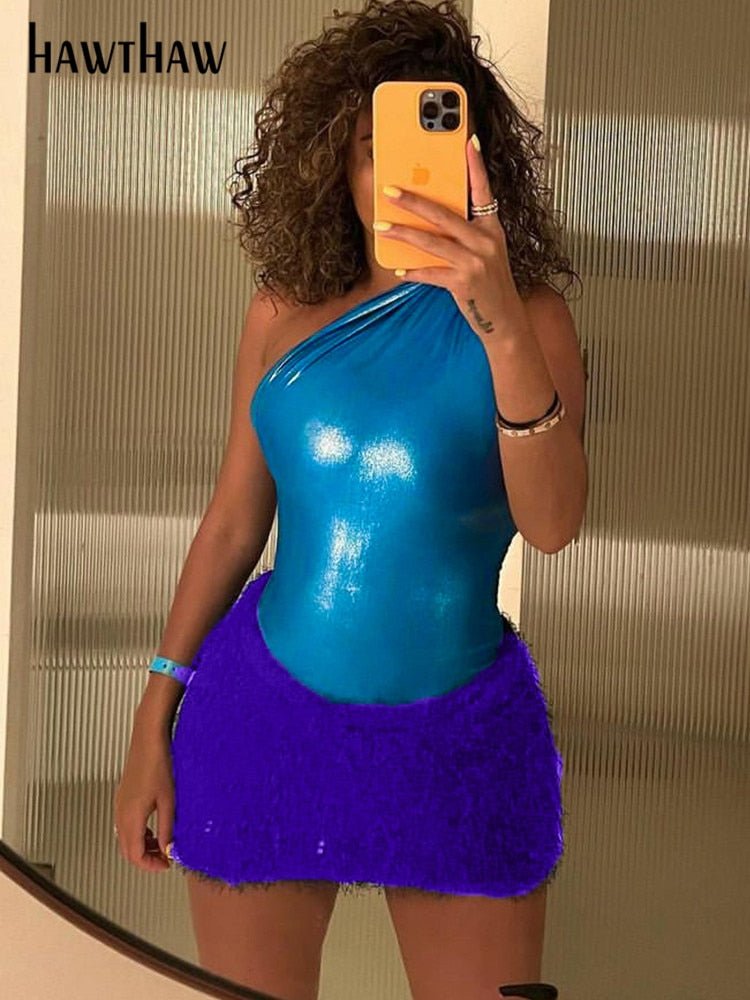 best Hawthaw Women Party Club Tank Tops Bodysuit Mini Skirt Two Piece Sets Outfit 2022 Summer Autumn Wholesale Items For Business 0 shop online at M2K Trends for