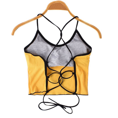 best Women Halter Tops Backless Bandage Sexy Crop Tops Women Lingerie Underwear Tops Padded Cotton Crop Tops Women Summer 0 shop online at M2K Trends for