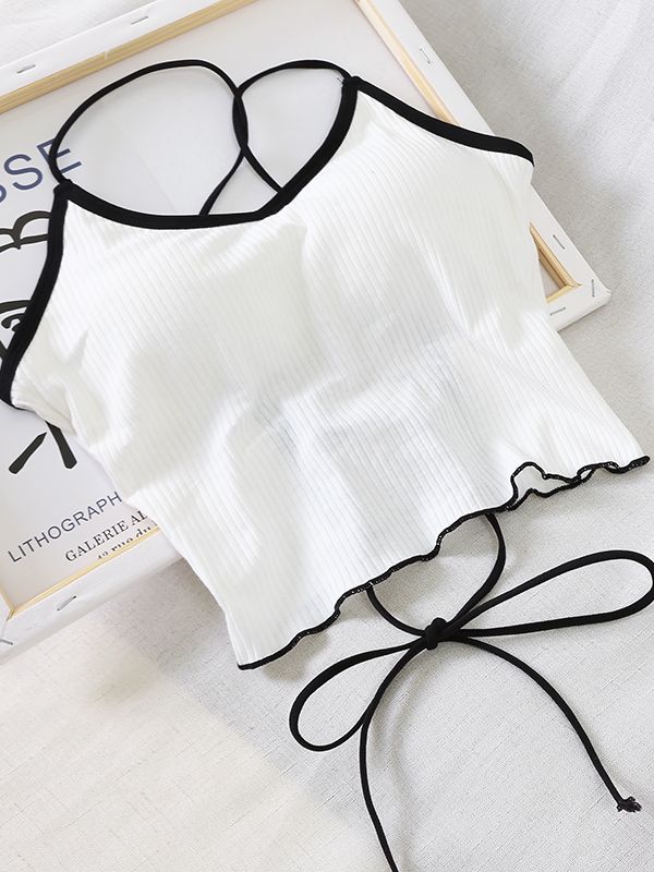 best Women Halter Tops Backless Bandage Sexy Crop Tops Women Lingerie Underwear Tops Padded Cotton Crop Tops Women Summer 0 shop online at M2K Trends for