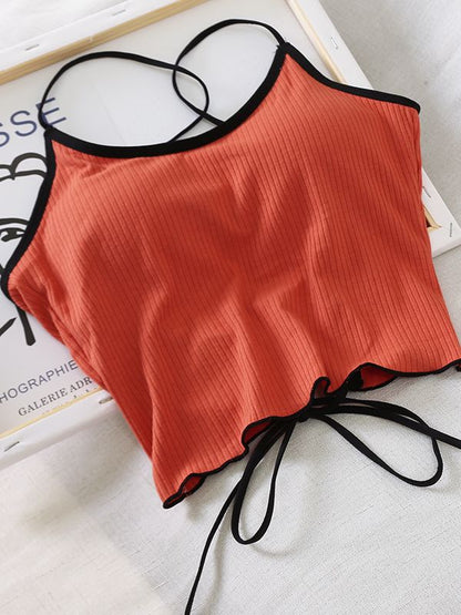 best Women Halter Tops Backless Bandage Sexy Crop Tops Women Lingerie Underwear Tops Padded Cotton Crop Tops Women Summer 0 shop online at M2K Trends for