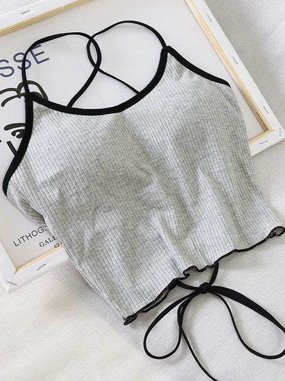 best Women Halter Tops Backless Bandage Sexy Crop Tops Women Lingerie Underwear Tops Padded Cotton Crop Tops Women Summer 0 shop online at M2K Trends for