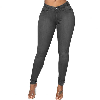 best High Elastic Women Jeans Button Zipper Fly Butt Pants shop online at M2K Trends for Bottoms