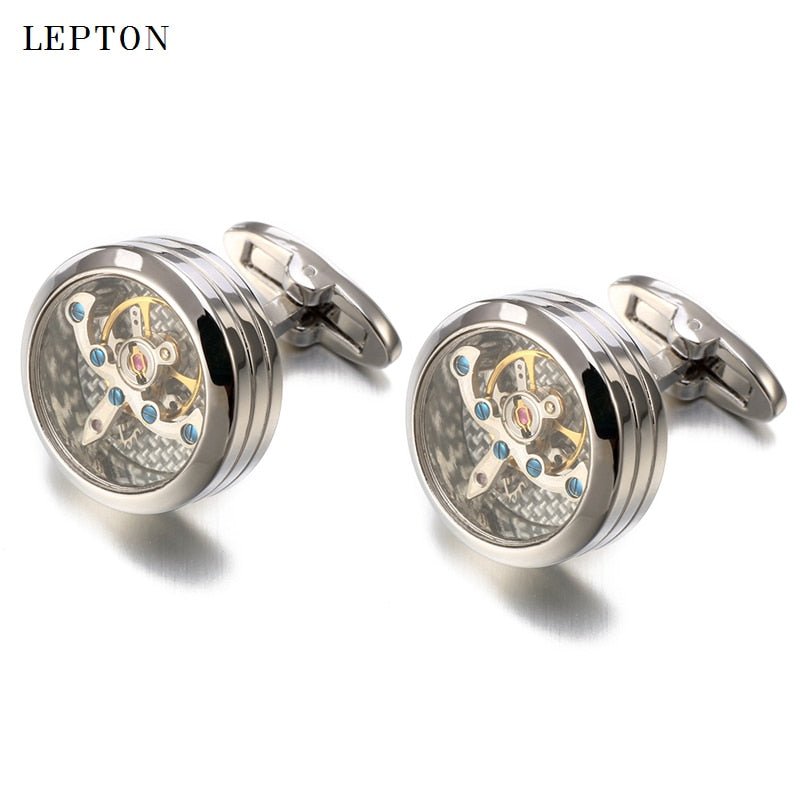 best High quality Movement Tourbillon Cufflinks For Mens Wedding Groom Mechanical Watch Steampunk Gear Cufflinks Relojes Gemelos 0 shop online at M2K Trends for