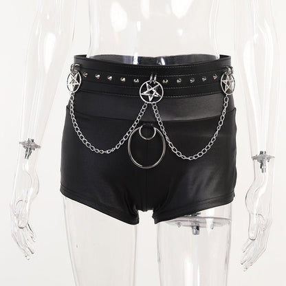 best High Street Babes Goth Skinny PU Faux Leather Shorts Clothing shop online at M2K Trends for