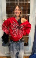 best Hip Hop Women Hoodies Gothic Spider Web Print Hooded Zip Up Jacket Coats Grunge Y2k Oversized Streetwear Men's Sweatshirt Tops 0 shop online at M2K Trends for