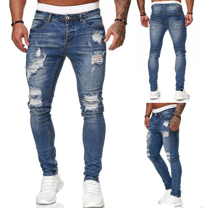 best Hole-Worn White pants With Small Feet Clothing shop online at M2K Trends for mens pants