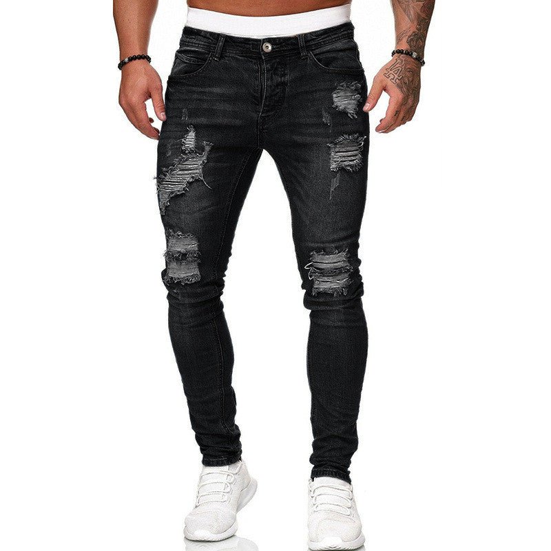 best Hole-Worn White pants With Small Feet Clothing shop online at M2K Trends for mens pants