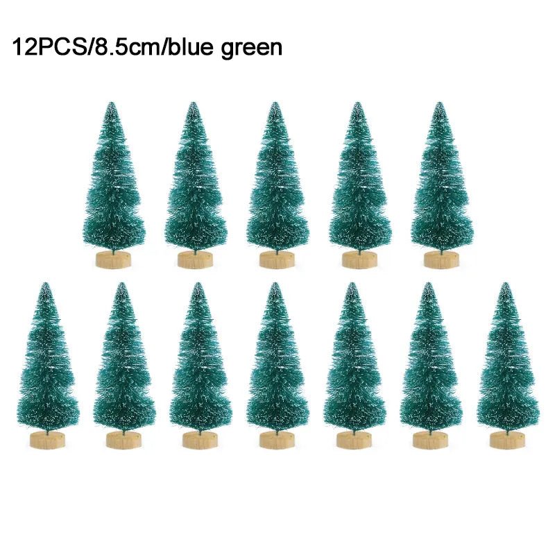 best inexpensive 12pcs Mini Christmas Tree Pine Tree DIY Christmas Decorations For Home Table Navidad Xmas Ornaments New Year Decor Kids Gift shop online at M2K Trends for