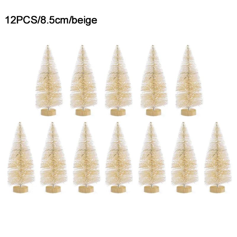best inexpensive 12pcs Mini Christmas Tree Pine Tree DIY Christmas Decorations For Home Table Navidad Xmas Ornaments New Year Decor Kids Gift shop online at M2K Trends for