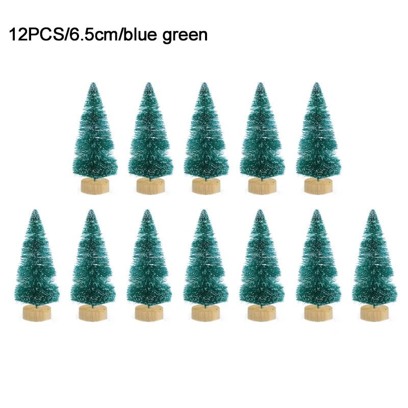 best inexpensive 12pcs Mini Christmas Tree Pine Tree DIY Christmas Decorations For Home Table Navidad Xmas Ornaments New Year Decor Kids Gift shop online at M2K Trends for