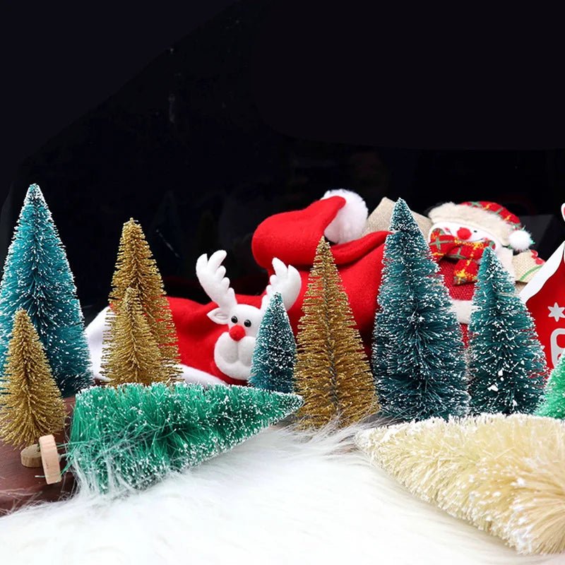 best inexpensive 12pcs Mini Christmas Tree Pine Tree DIY Christmas Decorations For Home Table Navidad Xmas Ornaments New Year Decor Kids Gift shop online at M2K Trends for