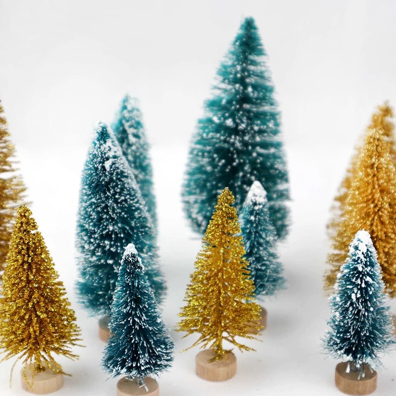 best inexpensive 12pcs Mini Christmas Tree Pine Tree DIY Christmas Decorations For Home Table Navidad Xmas Ornaments New Year Decor Kids Gift shop online at M2K Trends for