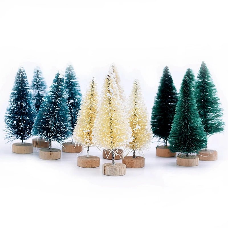 best inexpensive 12pcs Mini Christmas Tree Pine Tree DIY Christmas Decorations For Home Table Navidad Xmas Ornaments New Year Decor Kids Gift shop online at M2K Trends for