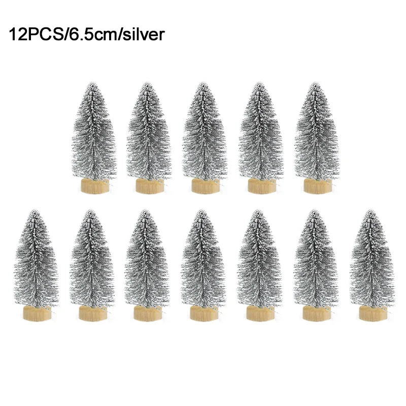 best inexpensive 12pcs Mini Christmas Tree Pine Tree DIY Christmas Decorations For Home Table Navidad Xmas Ornaments New Year Decor Kids Gift shop online at M2K Trends for