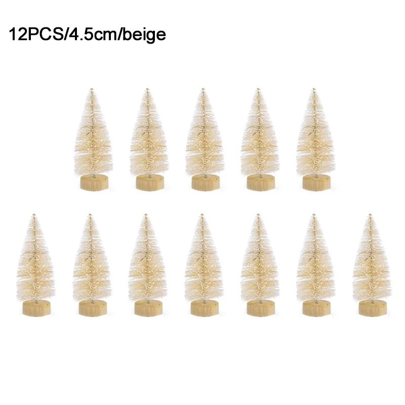 best inexpensive 12pcs Mini Christmas Tree Pine Tree DIY Christmas Decorations For Home Table Navidad Xmas Ornaments New Year Decor Kids Gift shop online at M2K Trends for