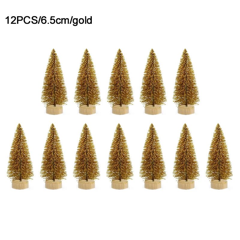 best inexpensive 12pcs Mini Christmas Tree Pine Tree DIY Christmas Decorations For Home Table Navidad Xmas Ornaments New Year Decor Kids Gift shop online at M2K Trends for