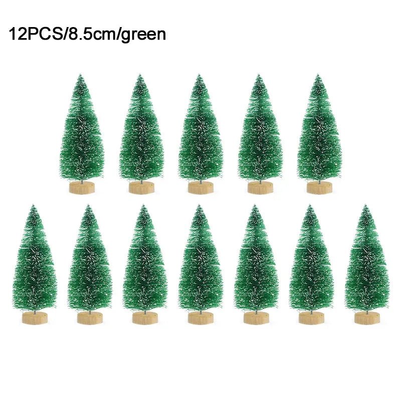 best inexpensive 12pcs Mini Christmas Tree Pine Tree DIY Christmas Decorations For Home Table Navidad Xmas Ornaments New Year Decor Kids Gift shop online at M2K Trends for