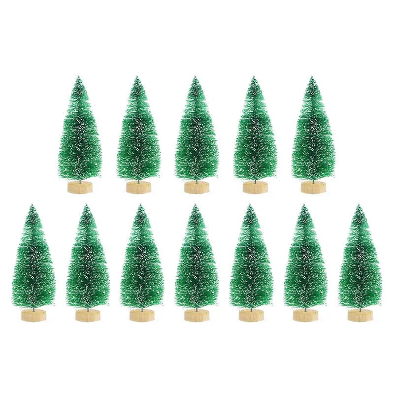 best inexpensive 12pcs Mini Christmas Tree Pine Tree DIY Christmas Decorations For Home Table Navidad Xmas Ornaments New Year Decor Kids Gift shop online at M2K Trends for