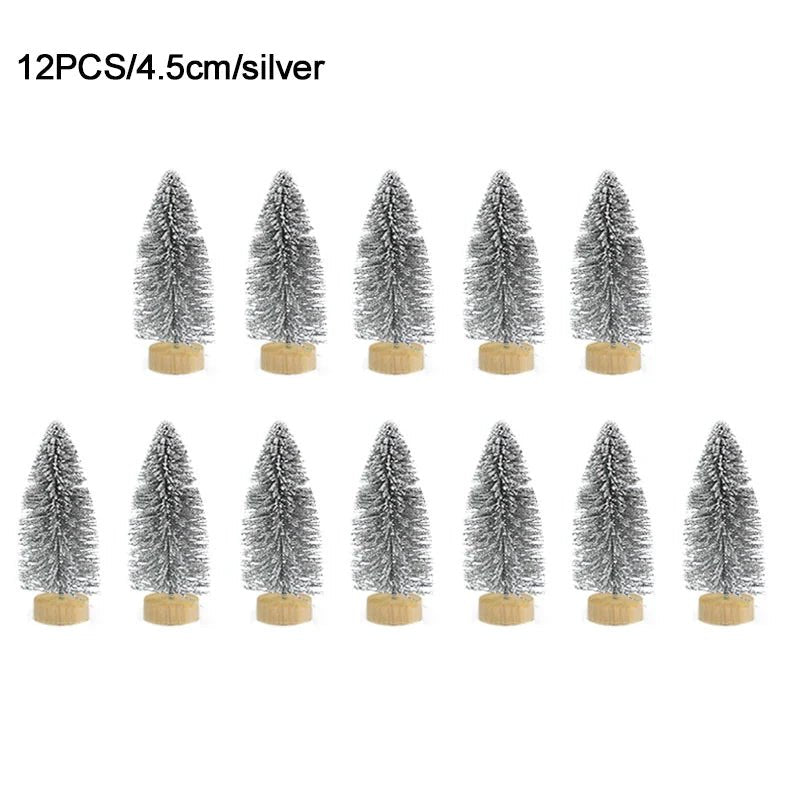 best inexpensive 12pcs Mini Christmas Tree Pine Tree DIY Christmas Decorations For Home Table Navidad Xmas Ornaments New Year Decor Kids Gift shop online at M2K Trends for