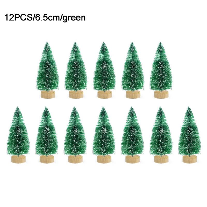 best inexpensive 12pcs Mini Christmas Tree Pine Tree DIY Christmas Decorations For Home Table Navidad Xmas Ornaments New Year Decor Kids Gift shop online at M2K Trends for