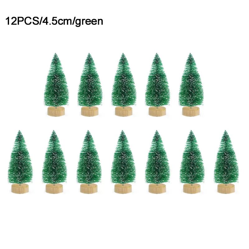 best inexpensive 12pcs Mini Christmas Tree Pine Tree DIY Christmas Decorations For Home Table Navidad Xmas Ornaments New Year Decor Kids Gift shop online at M2K Trends for