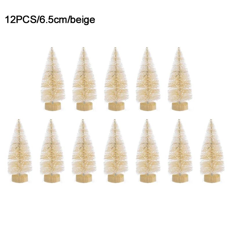 best inexpensive 12pcs Mini Christmas Tree Pine Tree DIY Christmas Decorations For Home Table Navidad Xmas Ornaments New Year Decor Kids Gift shop online at M2K Trends for