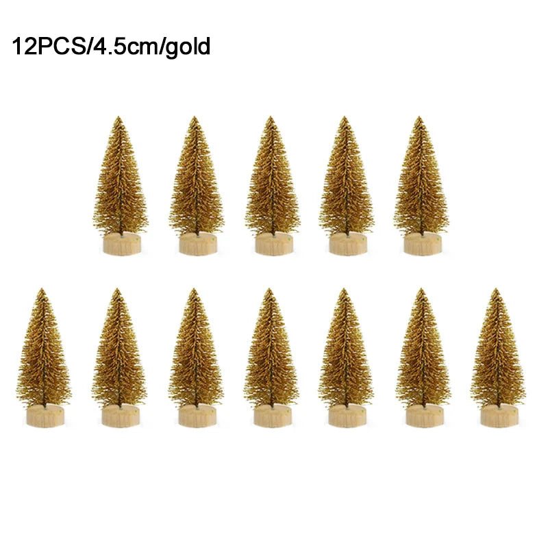 best inexpensive 12pcs Mini Christmas Tree Pine Tree DIY Christmas Decorations For Home Table Navidad Xmas Ornaments New Year Decor Kids Gift shop online at M2K Trends for