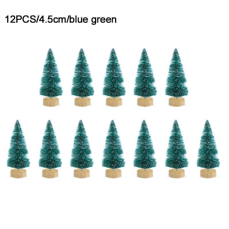 best inexpensive 12pcs Mini Christmas Tree Pine Tree DIY Christmas Decorations For Home Table Navidad Xmas Ornaments New Year Decor Kids Gift shop online at M2K Trends for