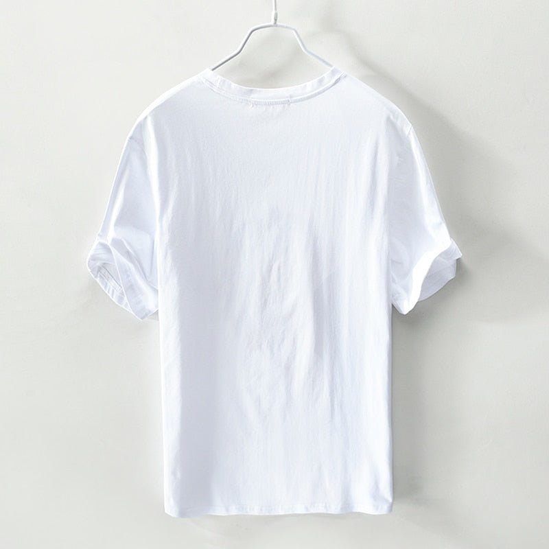 best Italy brand linen short sleeve t-shirt men casual loose t shirt mens cartoon embroidery stitching round neck tshirt male camisa 0 shop online at M2K Trends for